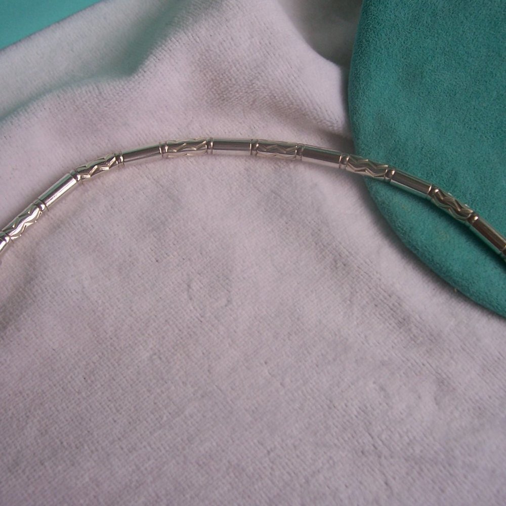 Tiffany & Co. Sterling Silver Etched Bracelet - Picture 7 of 8